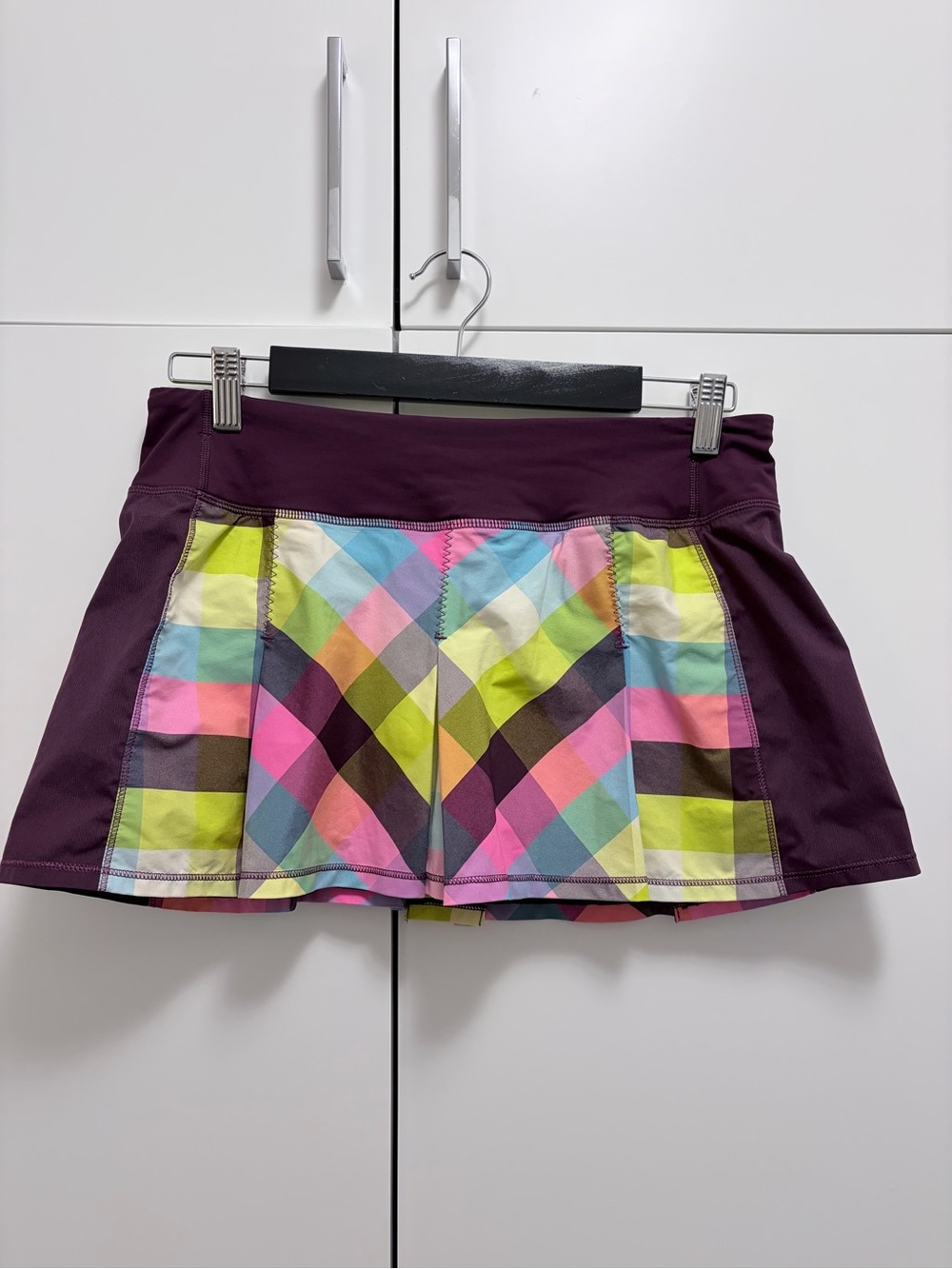 lululemon athletica Plum Skort with Multicolor Plaid Panels